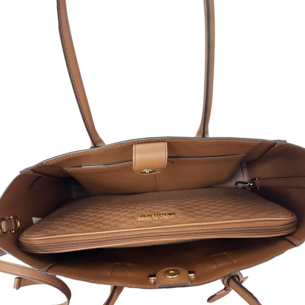 Michael Kors Kali Large Shoulder Tote W/ Laptop Case Vegan Leather Luggage - Picture 9 of 9